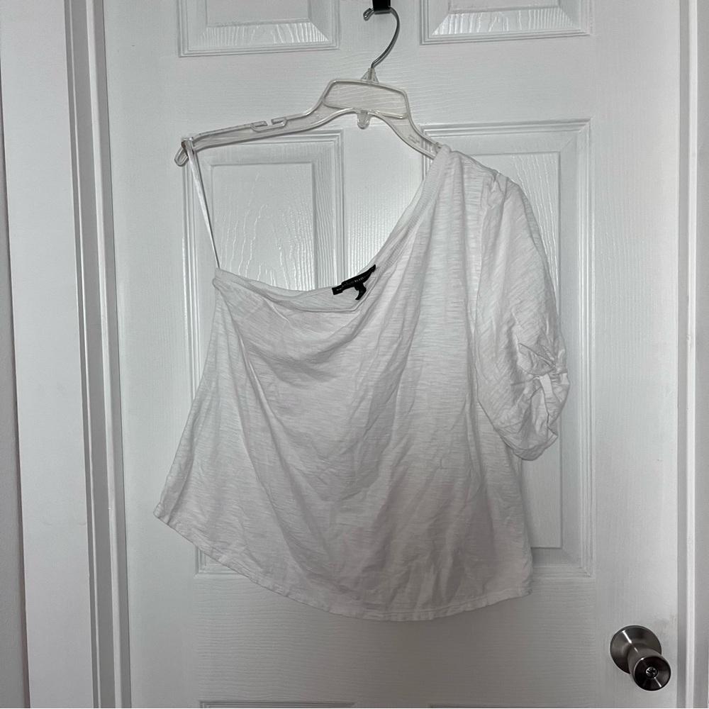 White House Black Market White One Shoulder Blouse